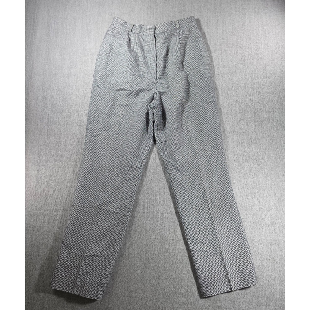 Weathervane Trousers Women 10 Grey VTG High Waist Micro Check ILGWU Made in USA